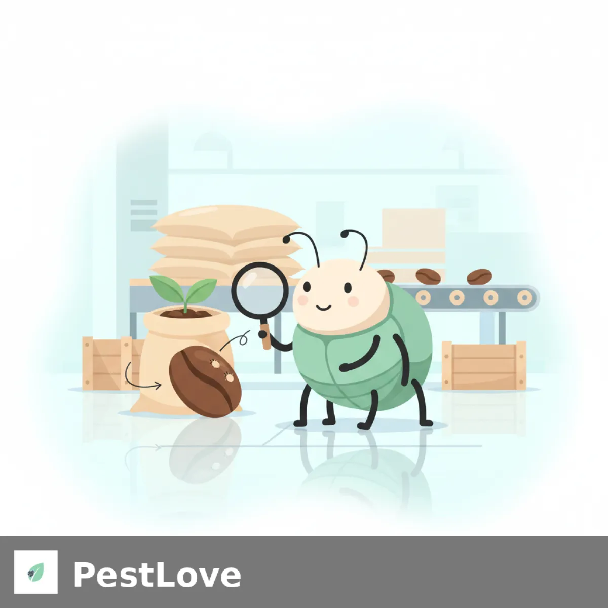 Kaffebeanlus-kontroll i import-/eksportlagre