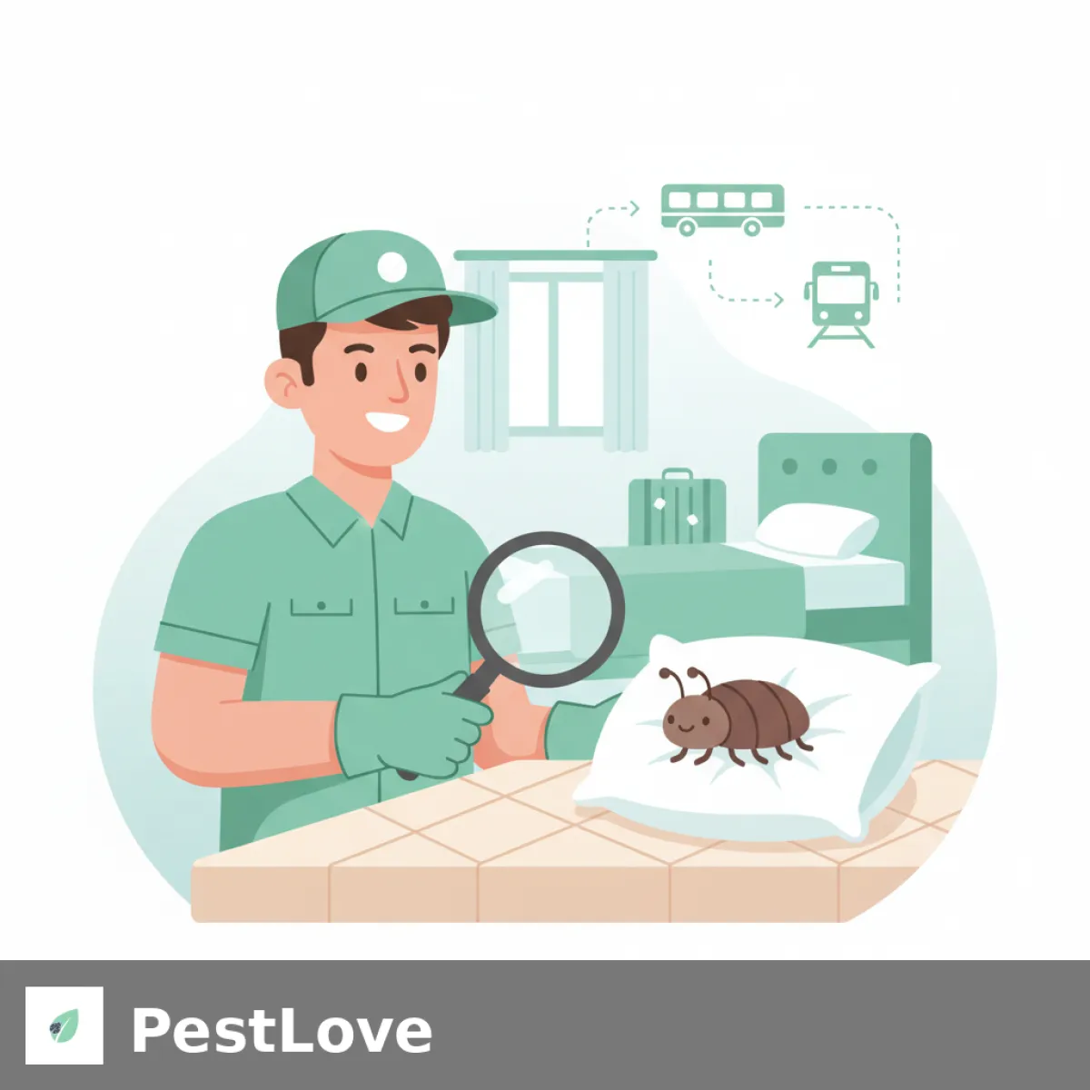 Protokoller for påvisning og bekjempelse av veggedyr for operatører av sovevogner og langdistansebusser